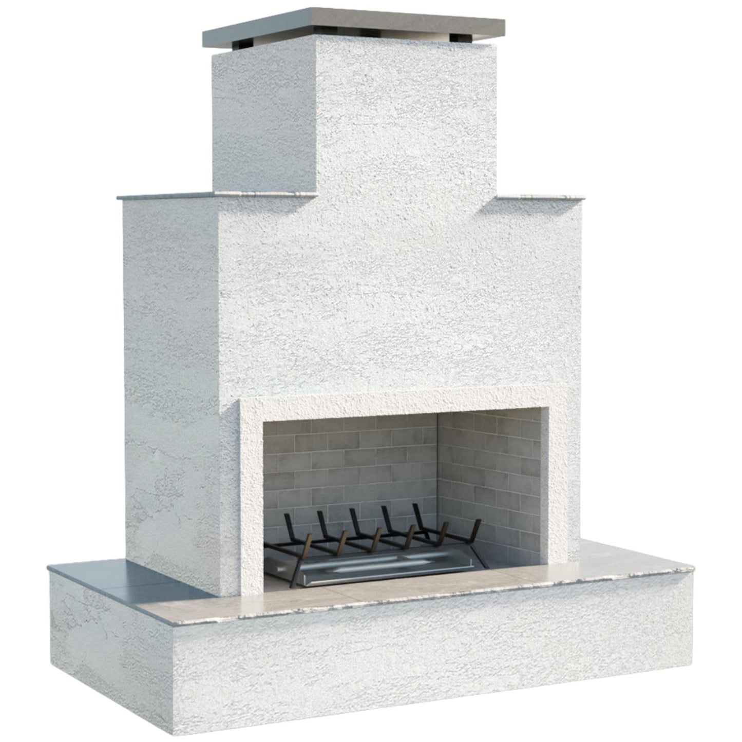Cal Flame Tahiti – Contemporary Outdoor Gas Fireplace W/ Bottom Wrap-Around Mantel