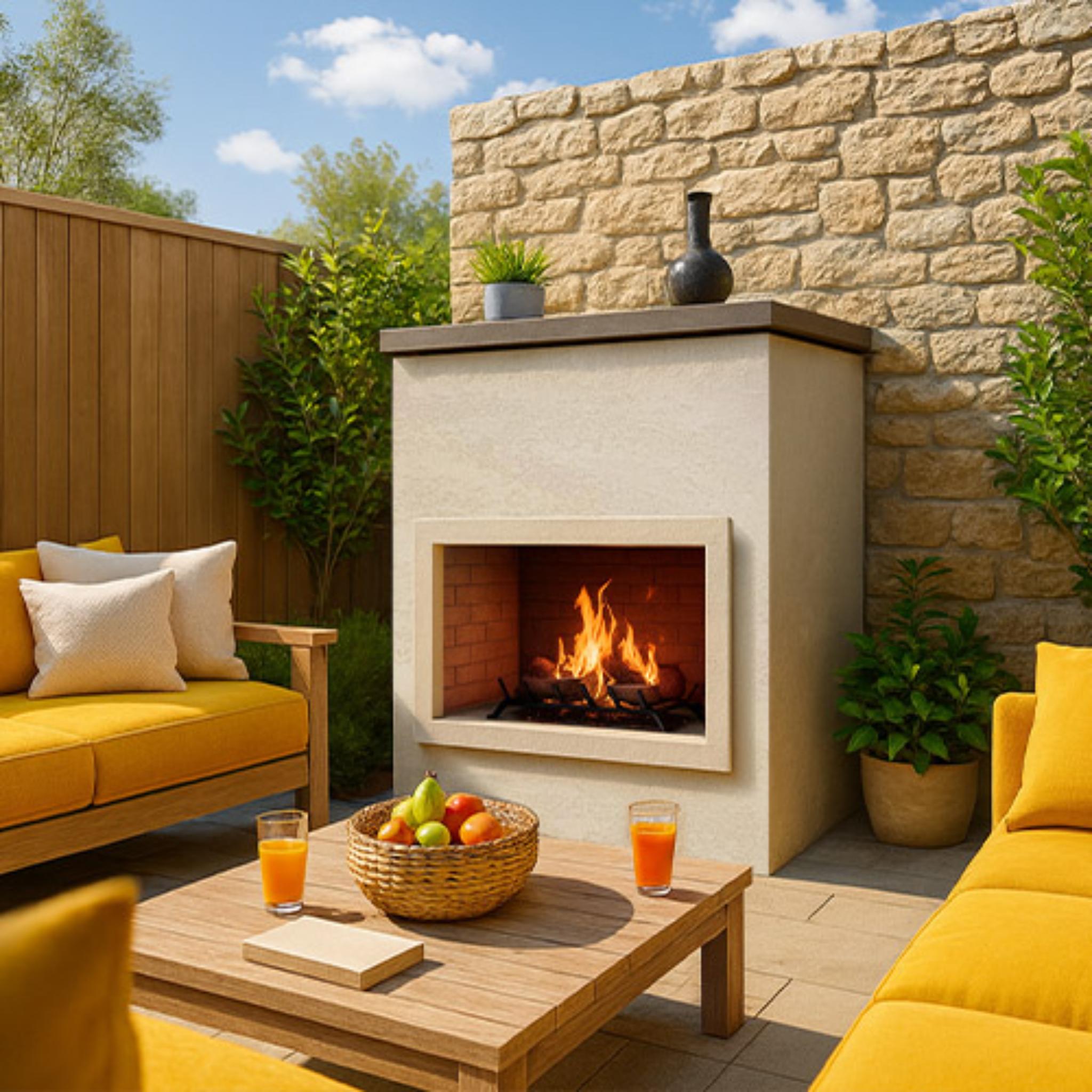 Cal Flame Cabo – Modern Outdoor Gas Fireplace – Pavilion backyard