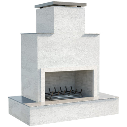 Cal Flame  Tahiti – Contemporary Outdoor Gas Fireplace W/ Bottom Wrap-Around Mantel