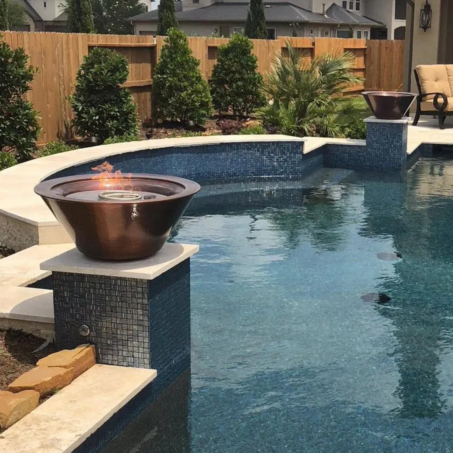 The Outdoor Plus Cazo Fire Bowl Hammered Patina Copper